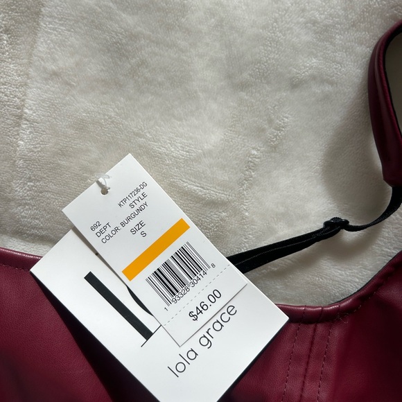 Zara Burgundy Faux Leather Camisole - Picture 2 of 2